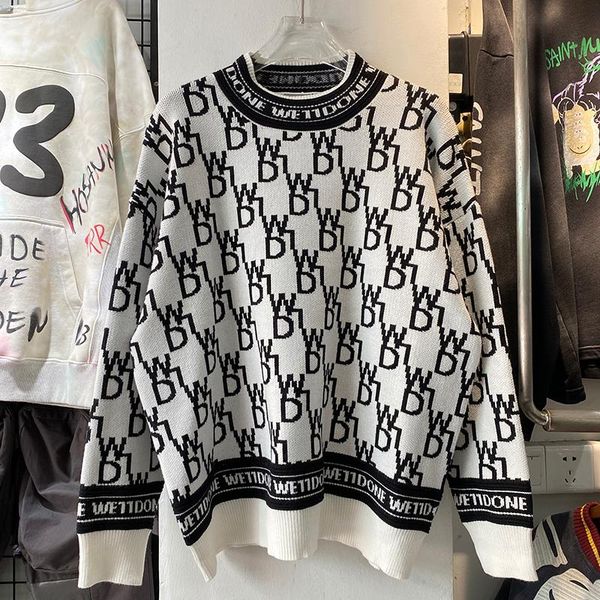 men's sweaters 2021fw we11done knit fashion sweater men 1:1 welldone logo jacquard loose vintage crewneck man clothes, White;black
men's sweaters 2021fw we11done knit fashion sweater men 1:1 welldone logo jacquard loose vintage crewneck man clothes, White;black