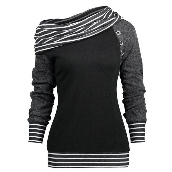 women hoodies skew neck long sleeve stripe pullover buttons harajuku sweatshirt female autumn jumper casual hoodies da522, Black
women hoodies skew neck long sleeve stripe pullover buttons harajuku sweatshirt female autumn jumper casual hoodies da522, Black