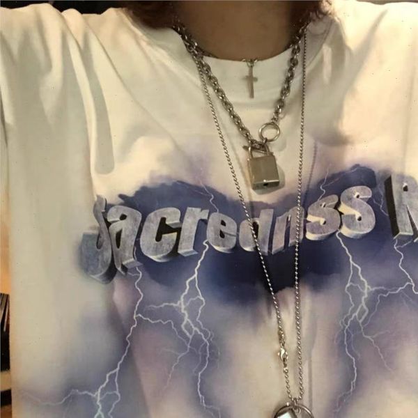 punk gothic t shirts loose streetwear harajuku electric power letter print summer female short sleeve casual vintage women tees, White
punk gothic t shirts loose streetwear harajuku electric power letter print summer female short sleeve casual vintage women tees, White