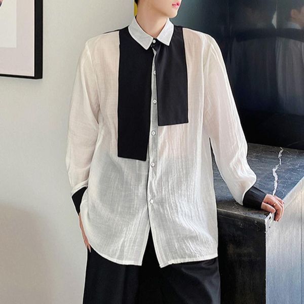 incerun fashion men patchwork shirt lapel streetwear long sleeve korean casual shirts 2021 button transparent personality camisa, White;black
incerun fashion men patchwork shirt lapel streetwear long sleeve korean casual shirts 2021 button transparent personality camisa, White;black