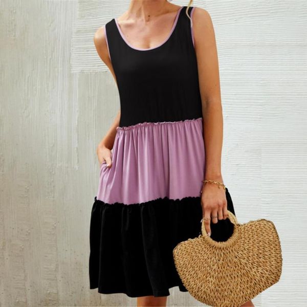 casual dresses women dress three-color contrast shoulder strap summer patchwork pocket pleated hem ladies beach long, Black;gray
casual dresses women dress three-color contrast shoulder strap summer patchwork pocket pleated hem ladies beach long, Black;gray