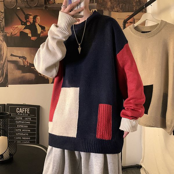 2021 new winter thick retro sweater men's warmth fashion hit color casual knitted pullover men wild loose korean sweaters mens clothes, White;black
2021 new winter thick retro sweater men's warmth fashion hit color casual knitted pullover men wild loose korean sweaters mens clothes, White;black