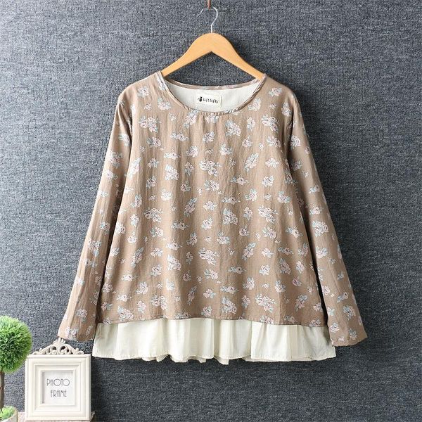 women's blouses & shirts japanese loose literary fresh print back slit doll long-sleeved cotton and linen women 2021 autumn, White
women's blouses & shirts japanese loose literary fresh print back slit doll long-sleeved cotton and linen women 2021 autumn, White
