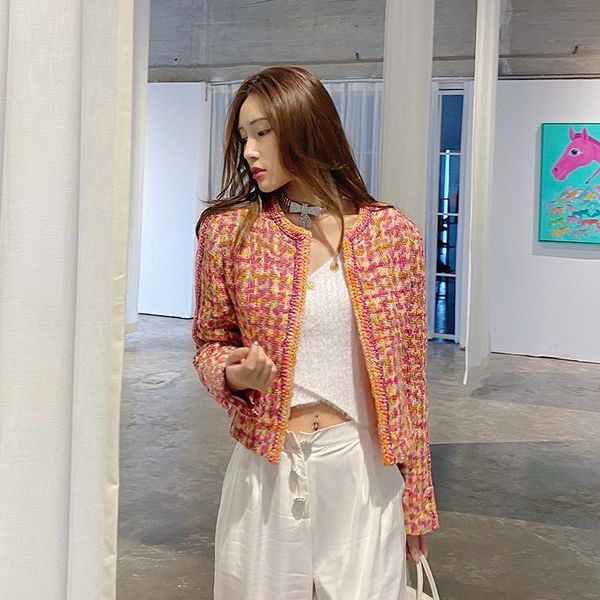 women's wool & blends vintage elegant women colorful woven red sim jacket short houndstooth tweed blouse spring fahsion clothes brand 2, Black
women's wool & blends vintage elegant women colorful woven red sim jacket short houndstooth tweed blouse spring fahsion clothes brand 2, Black