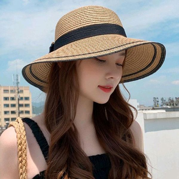 wide brim hats summer for women with big black bow sun protection korean casual bucket hat female cap outdoor travel fashion, Blue;gray
wide brim hats summer for women with big black bow sun protection korean casual bucket hat female cap outdoor travel fashion, Blue;gray