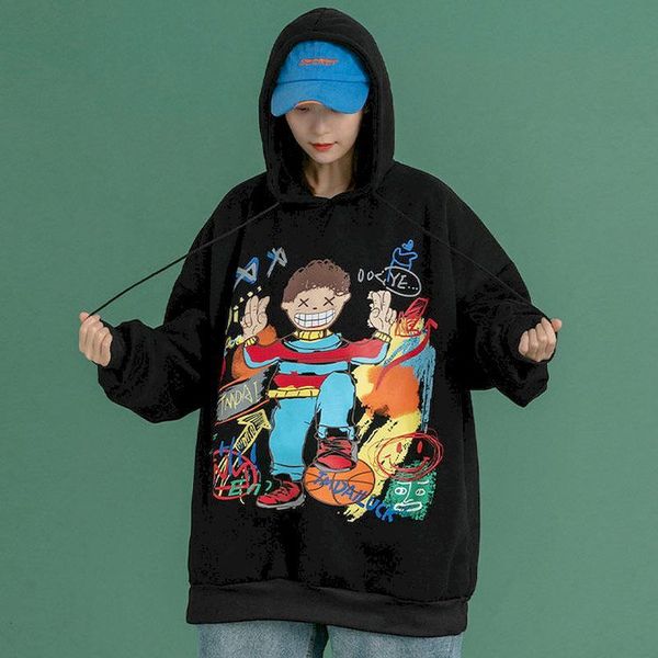 hand-painted personality impression harajuku street style bf retro hip-hop loose hoodie 2021 new thin student lazy sweater q2wt, Black
hand-painted personality impression harajuku street style bf retro hip-hop loose hoodie 2021 new thin student lazy sweater q2wt, Black