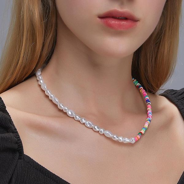 chains the bohemian style colored soft clay necklace, natural pearl clavicle chain, ethnic personality contrast collar, Silver
chains the bohemian style colored soft clay necklace, natural pearl clavicle chain, ethnic personality contrast collar, Silver