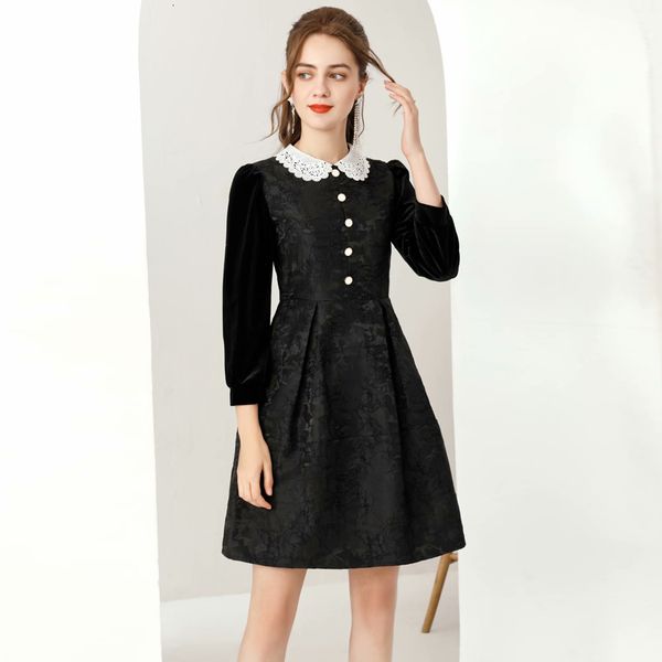 fashion new women's spring autumn party vintage elegant chic girls velvet long sleeve stitching jacquard dress vkts, Black;gray
fashion new women's spring autumn party vintage elegant chic girls velvet long sleeve stitching jacquard dress vkts, Black;gray