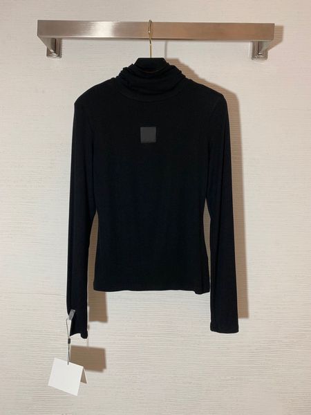 new high-end letter silicone offset high elastic slim high collar shirt in autumn and winter 2020, Black;brown
new high-end letter silicone offset high elastic slim high collar shirt in autumn and winter 2020, Black;brown