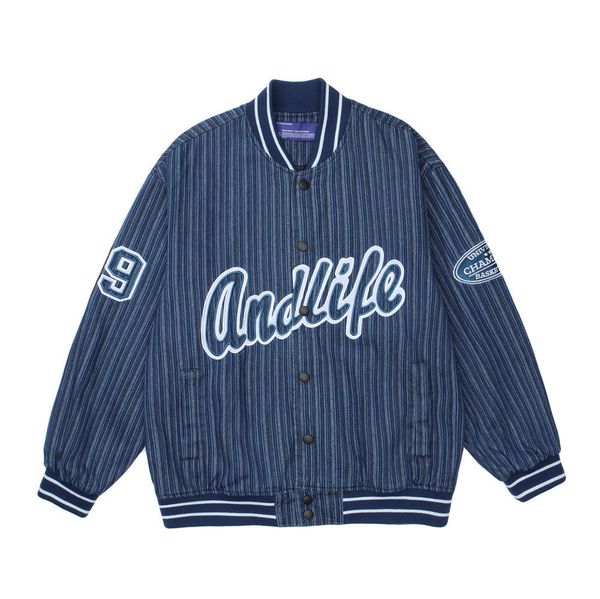 men's hoodies & sweatshirts embroidered washed stripe letter denim male-fashion american jacket loose collar baseball male b5u6, Black
men's hoodies & sweatshirts embroidered washed stripe letter denim male-fashion american jacket loose collar baseball male b5u6, Black