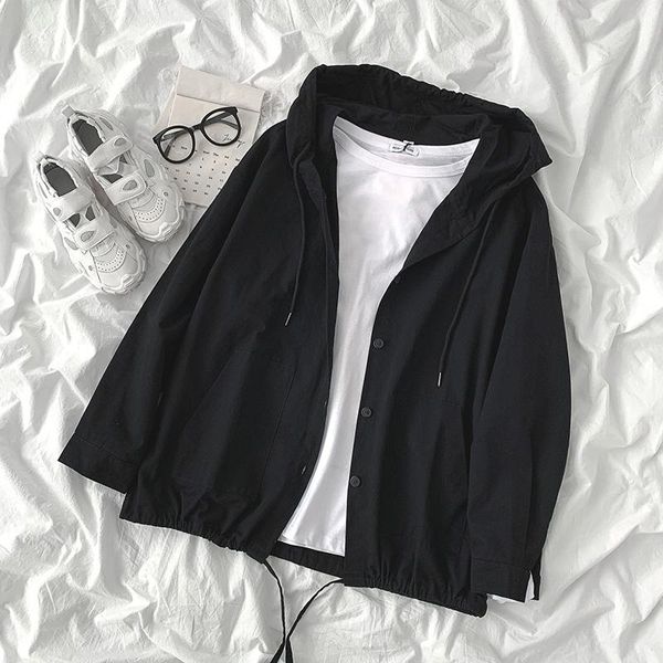 women's trench coats hooded loose winter black drawstring casual all match female outwear, Tan;black
women's trench coats hooded loose winter black drawstring casual all match female outwear, Tan;black
