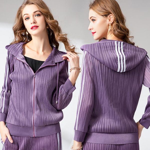 women's jackets plus size jacket for women spring autumn elastic miyake pleated hooded zipper casual sports slim female, Black;brown
women's jackets plus size jacket for women spring autumn elastic miyake pleated hooded zipper casual sports slim female, Black;brown