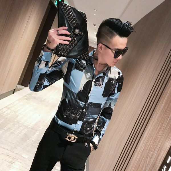 Estilo Britnico New Masculina Impresso Camisas Manga Longa Moda Primavera Nova Magro Ajuste Streetwear Blusa Todos C91H, Black;brown
Estilo Britnico New Masculina Impresso Camisas Manga Longa Moda Primavera Nova Magro Ajuste Streetwear Blusa Todos C91H, Black;brown