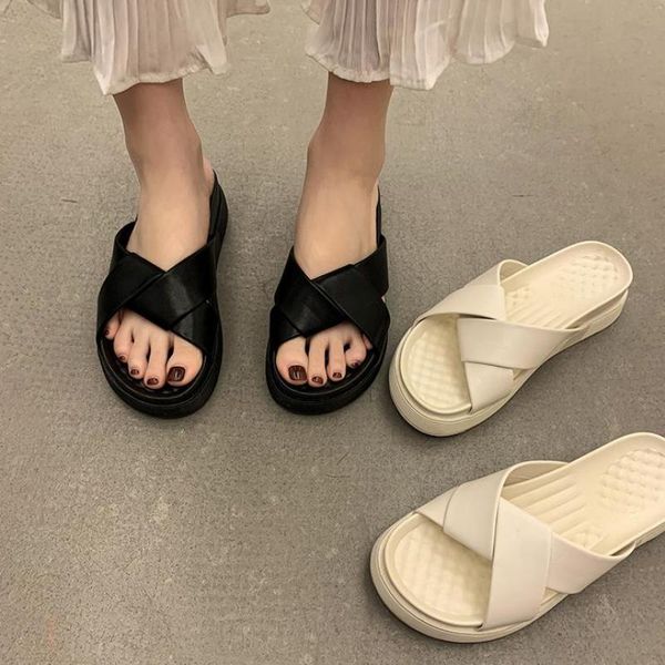 slippers cross strap for women summer 2021 flat platform solid slides thick soled beach shoes outdoor flip flops lady, Black
slippers cross strap for women summer 2021 flat platform solid slides thick soled beach shoes outdoor flip flops lady, Black