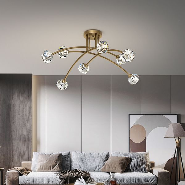 modern creative crystal glass living minimalist room chandeliers lamp bd09