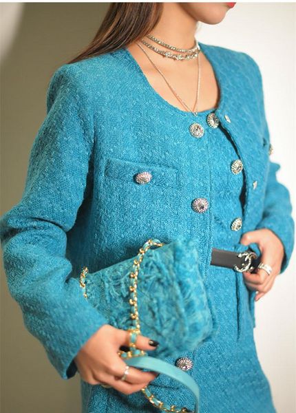 elegant turquois chain diamond button tweed blazer/tank /mini skirt sets office knit woven cropped boxy jacket suit cardigan two piece d, White
elegant turquois chain diamond button tweed blazer/tank /mini skirt sets office knit woven cropped boxy jacket suit cardigan two piece d, White