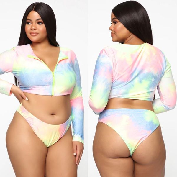 one-piece suits swimwear women plus-sized large size split style triangle long-sleeved zipper dazzling bikini tie-dye swimsuit female /40
one-piece suits swimwear women plus-sized large size split style triangle long-sleeved zipper dazzling bikini tie-dye swimsuit female /40