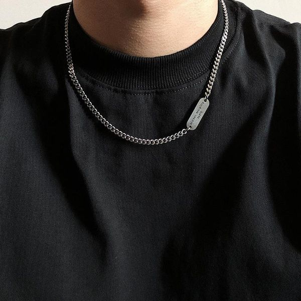 chains minimalist style lletter square brand clavicle chain cold versatile simple necklace for men and women, Silver
chains minimalist style lletter square brand clavicle chain cold versatile simple necklace for men and women, Silver