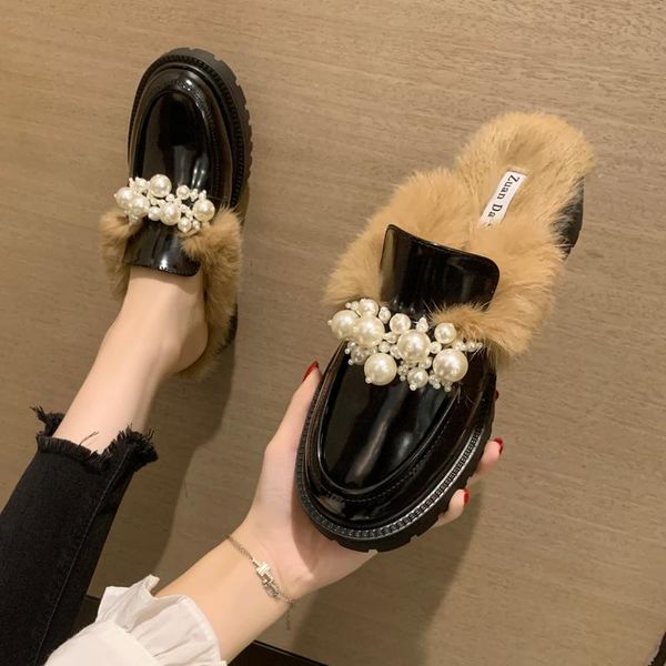 slippers womens big pearls fur backless slipper mule slide princetown shoes chunky heel platform warm winter black 2021
slippers womens big pearls fur backless slipper mule slide princetown shoes chunky heel platform warm winter black 2021