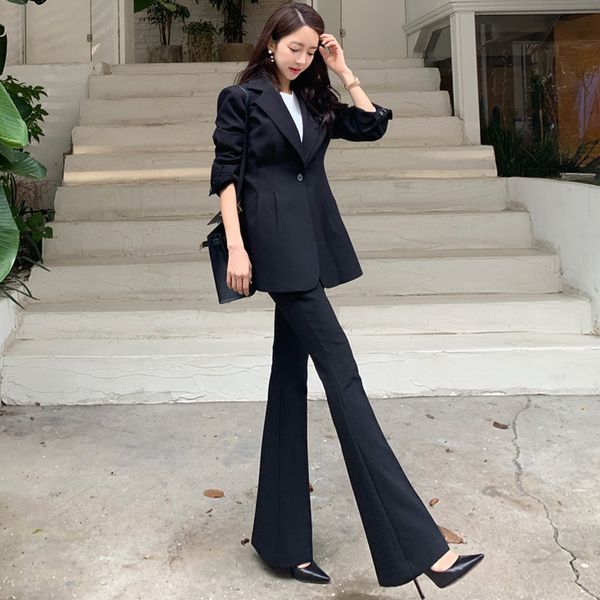 2021 new uniforme de das mulheres flares cala ternos 2 pea conjunto fino blazer jaqueta senhora do escritrio negcios wortrumpet calas 3lq9, White;black
2021 new uniforme de das mulheres flares cala ternos 2 pea conjunto fino blazer jaqueta senhora do escritrio negcios wortrumpet calas 3lq9, White;black