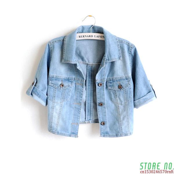 women's jackets high waist short spring jacket woman bolero clothes autumn slim thin denim female jeans streetwear coat clothing, Black;brown
women's jackets high waist short spring jacket woman bolero clothes autumn slim thin denim female jeans streetwear coat clothing, Black;brown