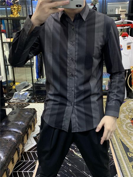 2021 spring for men with long sleeves striped down casual male shirt dressed in business shirts chemise homme streetwear men's y98c, White;black
2021 spring for men with long sleeves striped down casual male shirt dressed in business shirts chemise homme streetwear men's y98c, White;black