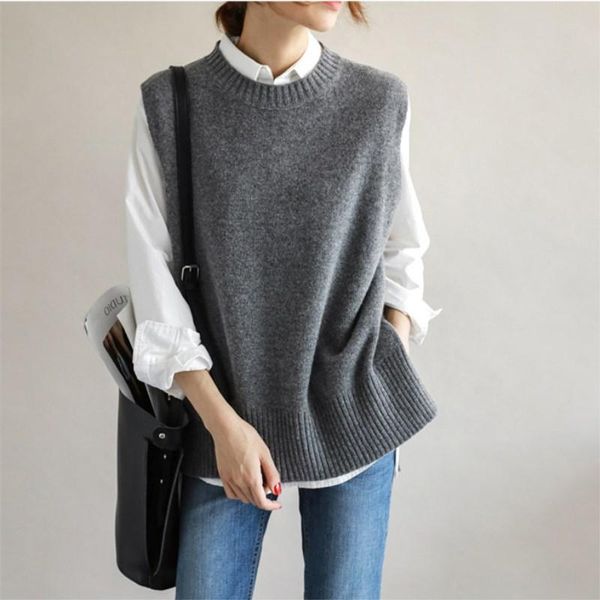women's vests attyyws autumn and winter ladies round neck knitted sleeveless sweater loose comfortable cashmere wool coat vest selling, Black;white
women's vests attyyws autumn and winter ladies round neck knitted sleeveless sweater loose comfortable cashmere wool coat vest selling, Black;white