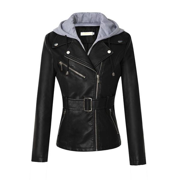 women's leather & faux autumn suit collar hooded pu jacket female black slim short motorcycle windproof zipper outwear
women's leather & faux autumn suit collar hooded pu jacket female black slim short motorcycle windproof zipper outwear