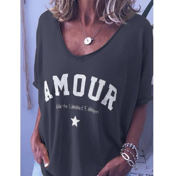 women's t-shirt 2021 clothing plus size fashion short sleeve letter print round neck summer style casual women t shirt, White
women's t-shirt 2021 clothing plus size fashion short sleeve letter print round neck summer style casual women t shirt, White