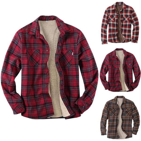 men's jackets men casual plush plaid print turn-down collar coat long sleeve pocket jacket vintage clothes harajuku shirt camisas, Black;brown
men's jackets men casual plush plaid print turn-down collar coat long sleeve pocket jacket vintage clothes harajuku shirt camisas, Black;brown