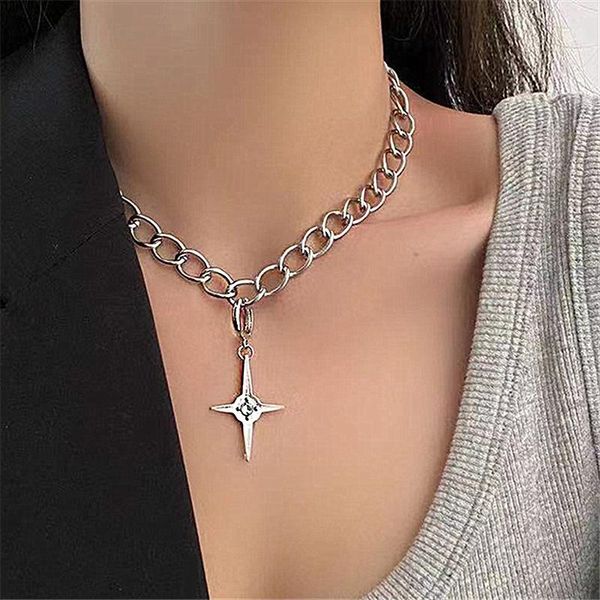 chokers xiaoboacc cross four pointed star diamond necklace for men and women punk titanium steel choker jewelry accessories, Golden;silver
chokers xiaoboacc cross four pointed star diamond necklace for men and women punk titanium steel choker jewelry accessories, Golden;silver