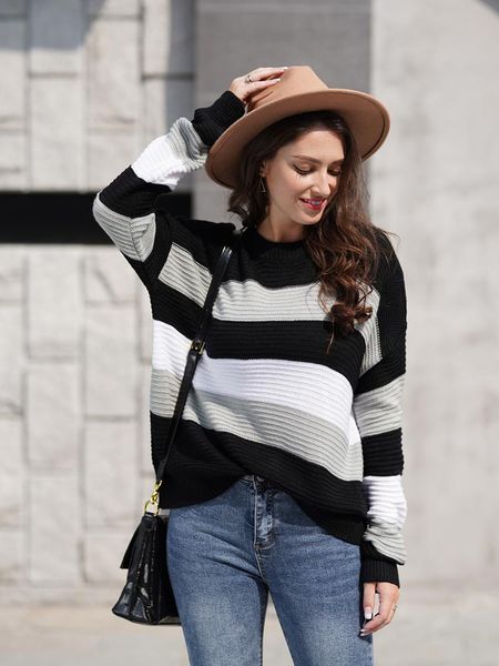 women's sweaters yatendy sweater 2021 autumn arrival office lady stripe pullover knit o-neck long sleeve fashion patchwork, White;black
women's sweaters yatendy sweater 2021 autumn arrival office lady stripe pullover knit o-neck long sleeve fashion patchwork, White;black