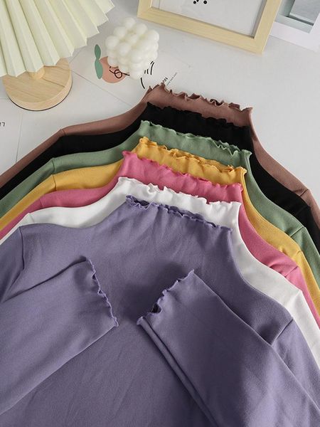 women's t-shirt de rong thickened warm bottomed shirt wear with solid color high neck long sleeve autumn and winter foreign, White
women's t-shirt de rong thickened warm bottomed shirt wear with solid color high neck long sleeve autumn and winter foreign, White
