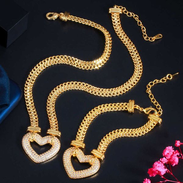 luxury gold color cubic zirconia heart bracelets choker necklace sets for women wedding bridal jewelry bijoux t500 210714, Silver
luxury gold color cubic zirconia heart bracelets choker necklace sets for women wedding bridal jewelry bijoux t500 210714, Silver