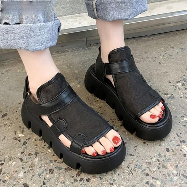 sandals 2021 women summer fashion flat shoes comfortable sports, Black
