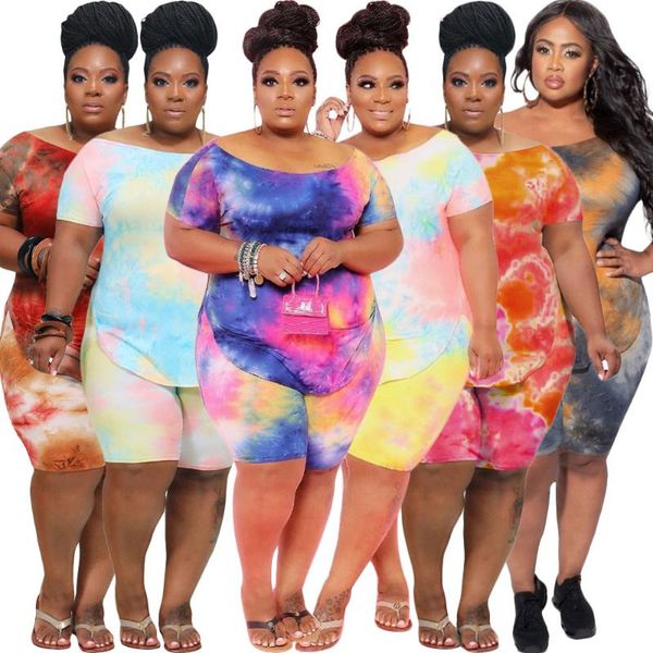 women's tracksuits shzq tie-dye printing women casual two piece sets fashion plus size slash neck short sleeve loose t-shirts + skinny, Gray
women's tracksuits shzq tie-dye printing women casual two piece sets fashion plus size slash neck short sleeve loose t-shirts + skinny, Gray
