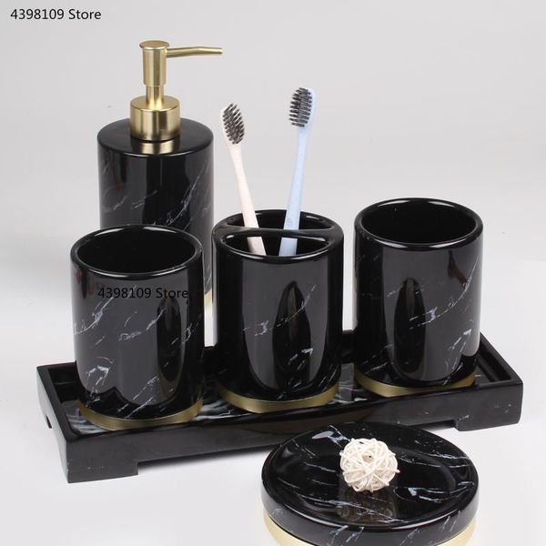 bath accessory set black marble texture ceramic bathroom supplies / accessories with dispenser toothbrush holder soap tray
bath accessory set black marble texture ceramic bathroom supplies / accessories with dispenser toothbrush holder soap tray