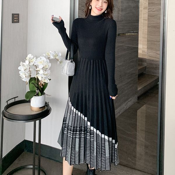luxury houndstooth knitted pleated long women fall winter patchwork chic black warm sweater robe femme fbme, Black;gray
luxury houndstooth knitted pleated long women fall winter patchwork chic black warm sweater robe femme fbme, Black;gray