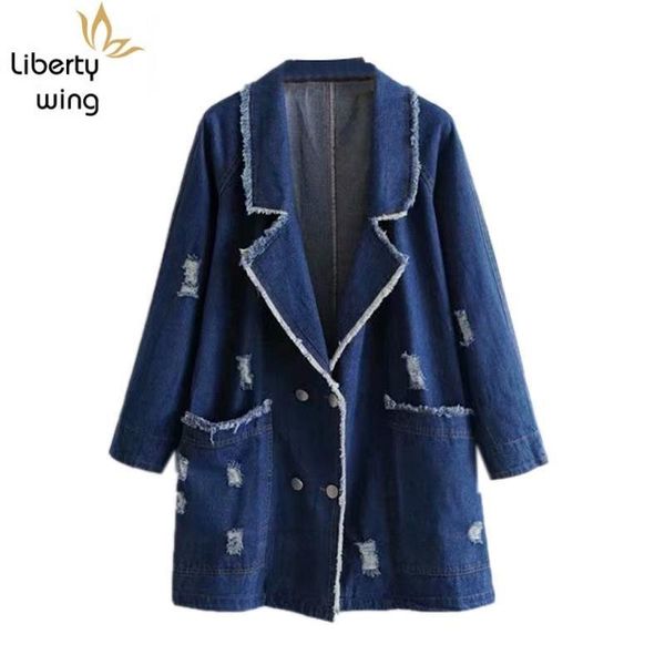 women's jackets women loose hole ripped denim baggy fringed double breasted outwear coat female tassels big pocket boyfriend style jack, Black;brown
women's jackets women loose hole ripped denim baggy fringed double breasted outwear coat female tassels big pocket boyfriend style jack, Black;brown
