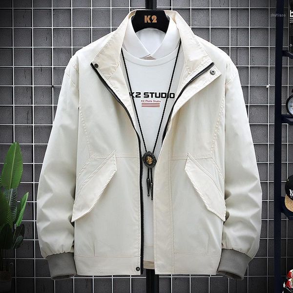 men's fashion spring thin stand collar solid color jacket youth white trendy casual jackets, Black;brown
men's fashion spring thin stand collar solid color jacket youth white trendy casual jackets, Black;brown