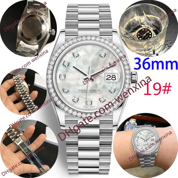 10 deluxe diamond watch 36mm date montre de luxe steel 2813 automatic mechanical the president strap waterproof woman watches, Slivery;brown
10 deluxe diamond watch 36mm date montre de luxe steel 2813 automatic mechanical the president strap waterproof woman watches, Slivery;brown