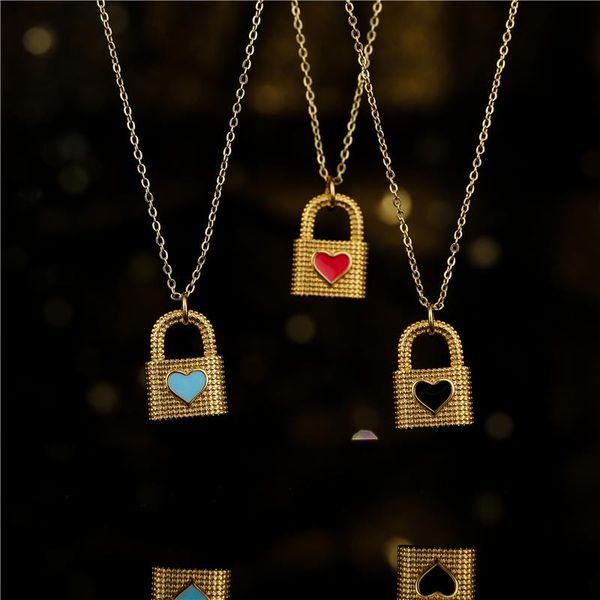 pendant necklaces fashion gold color copper lock for women girl red/blue/black 3 colors heart oil dripping jewelry birthday gift, Silver
pendant necklaces fashion gold color copper lock for women girl red/blue/black 3 colors heart oil dripping jewelry birthday gift, Silver