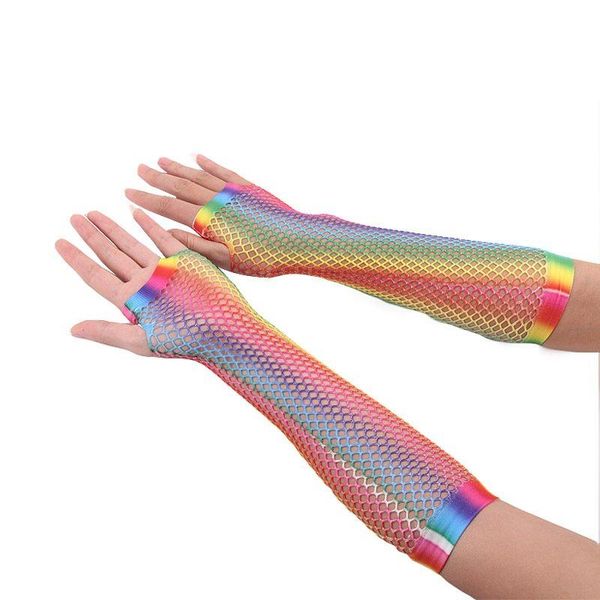bridal gloves long elebow womens girls hollow out holes rainbow printed fingerless mesh net fishnet femme party st277, White
bridal gloves long elebow womens girls hollow out holes rainbow printed fingerless mesh net fishnet femme party st277, White