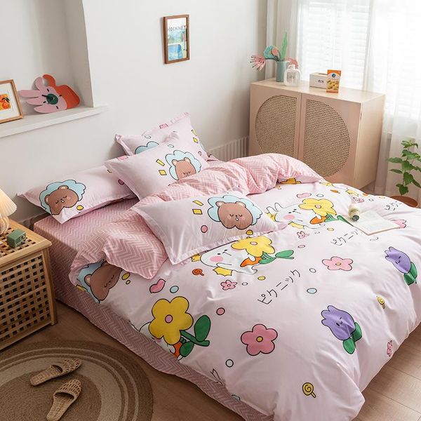 bedding sets cute cartoon set children's bed three-piece quilt cover sheet pillowcase boy and girl four-piece
bedding sets cute cartoon set children's bed three-piece quilt cover sheet pillowcase boy and girl four-piece