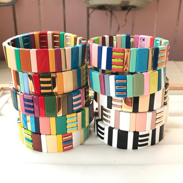 beaded, strands summer color enamel tile boho bracelet,colorblock tila bead stretch bracelet,painted brass pulseira fashion women jewelry qc, Black
beaded, strands summer color enamel tile boho bracelet,colorblock tila bead stretch bracelet,painted brass pulseira fashion women jewelry qc, Black