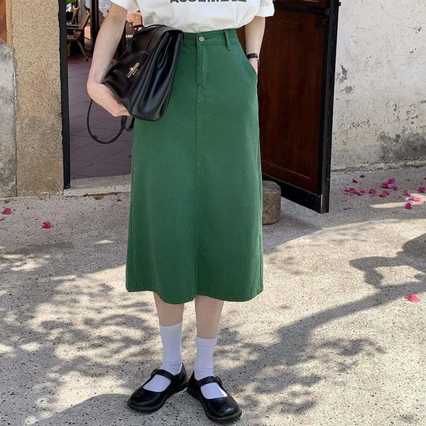 skirts houzhou vintage green denim skirt women back slit a-line long high waist summer elegant korean fashion harajuku streetwear, Black
skirts houzhou vintage green denim skirt women back slit a-line long high waist summer elegant korean fashion harajuku streetwear, Black
