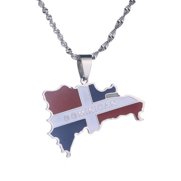 dominican republic flag pendant necklace for women men map of dominican jewelry, Silver
dominican republic flag pendant necklace for women men map of dominican jewelry, Silver