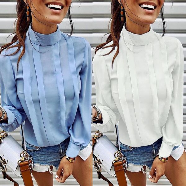 office lady new arrival fashion women round neck button long sleeve casual shirt blouse j55, White
office lady new arrival fashion women round neck button long sleeve casual shirt blouse j55, White