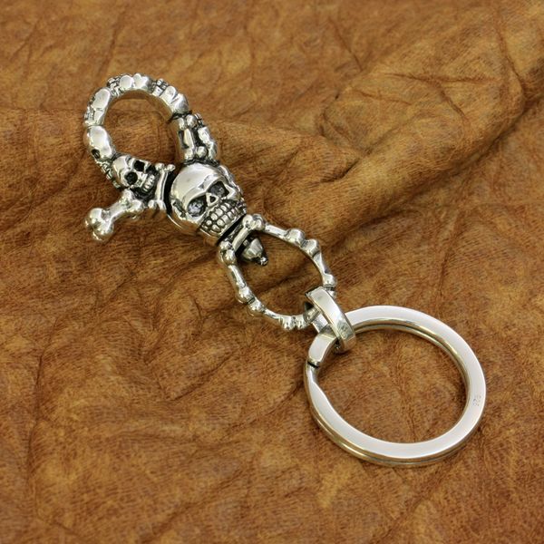 925 sterling silver high detail skull keyring mens biker punk keychain ta200, Slivery;golden
925 sterling silver high detail skull keyring mens biker punk keychain ta200, Slivery;golden