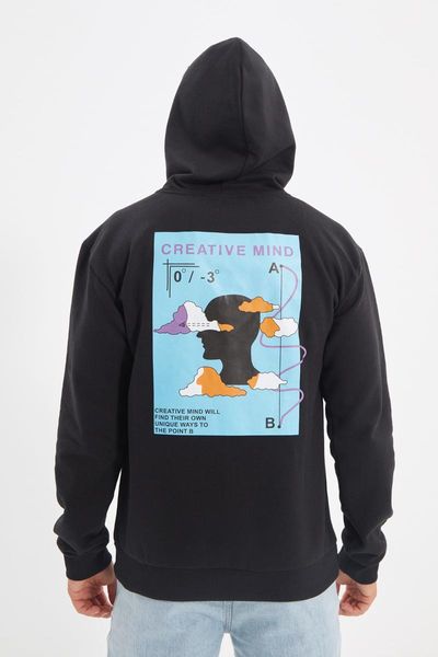men's hoodies & sweatshirts trendyol men 's regular fit hooded sweatshirt tmnaw22sw0382, Black
men's hoodies & sweatshirts trendyol men 's regular fit hooded sweatshirt tmnaw22sw0382, Black